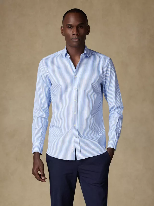 Chemise cintrée Barry à rayures ciel