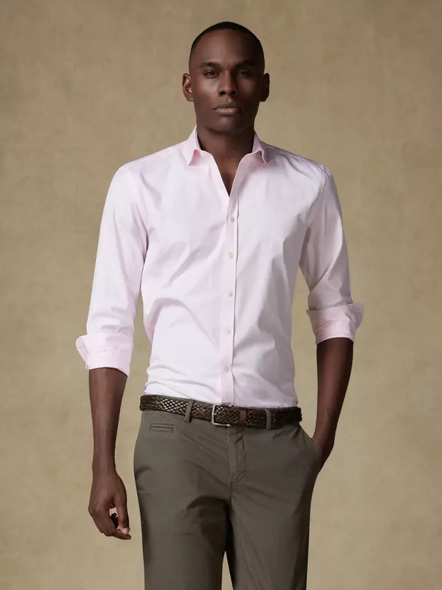 Chemise en pin point rose